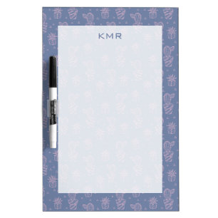 Pink & Purple Cartoon Cactus Pattern Dry-Erase Board