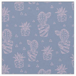 Pink &amp; Purple Cartoon Cactus Pattern Fabric