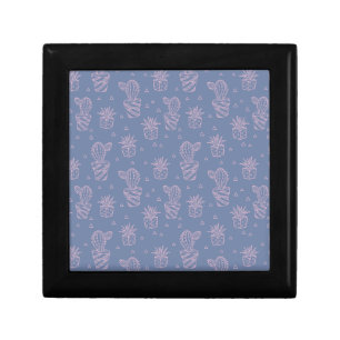 Pink & Purple Cartoon Cactus Pattern Gift Box
