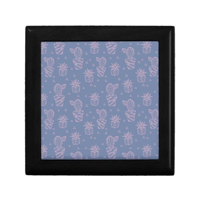 Pink & Purple Cartoon Cactus Pattern Gift Box (Front)