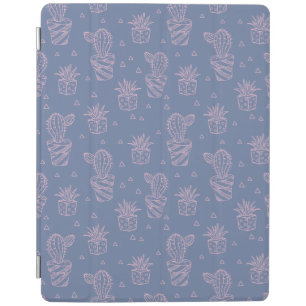 Pink & Purple Cartoon Cactus Pattern iPad Smart Cover