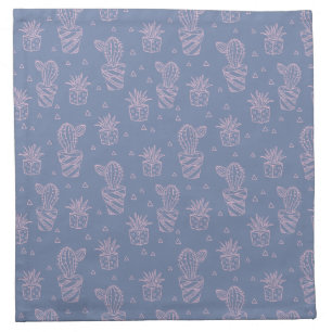 Pink & Purple Cartoon Cactus Pattern Napkin