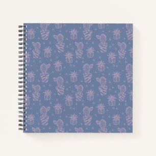Pink & Purple Cartoon Cactus Pattern Notebook