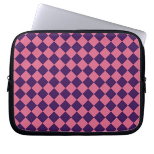 Pink Purple Checker Diamond Pattern  Laptop Sleeve