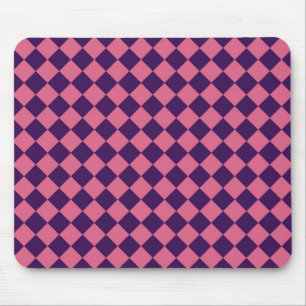 Pink Purple Checker Diamond Pattern  Mouse Pad