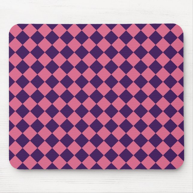 Pink Purple Checker Diamond Pattern  Mouse Pad (Front)