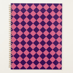 Pink Purple Checker Diamond Pattern  Planner
