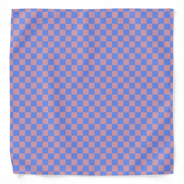 Pink Purple Checkerboard Pattern Bandana (Front)