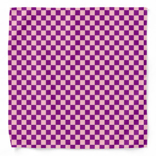 Pink Purple Checkerboard Pattern Bandana