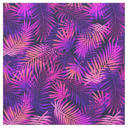 Pink Purple Colorful Neon Tropical Pattern Fabric