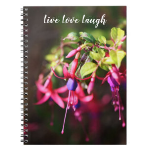 Pink Purple Colourful Fuchsia Flower Motivational Notebook