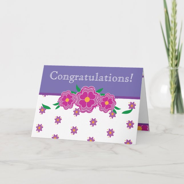 Pink & Purple Congratulations Graduate Card (Front)