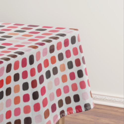 Pink Purple Coral Red Round Squares Art Pattern Tablecloth