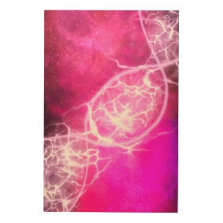 Pink Purple Cosmic DNA Strand Wood Wall Art
