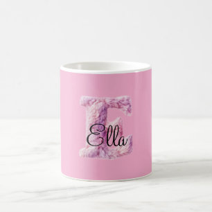 Pink Purple Cozy E Name  Coffee Mug