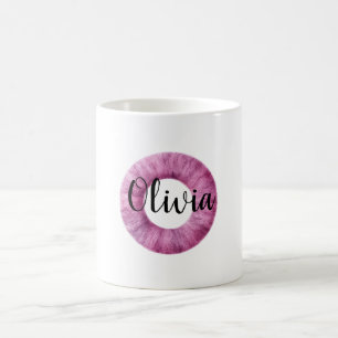 Pink Purple Cozy Letter O Name Coffee Mug