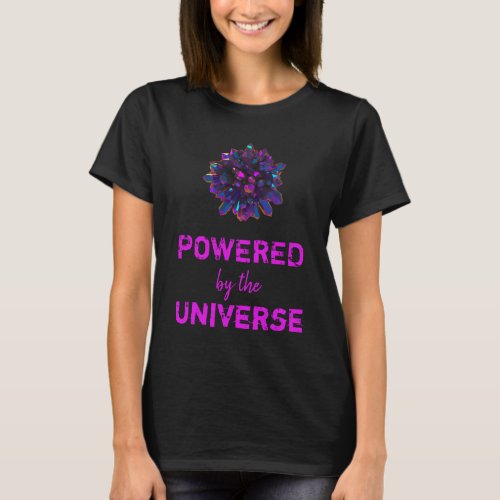 *~* Pink Purple Crystal Sphere Women Black T-Shirt