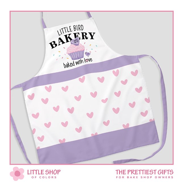 Pink Purple Cupcake Customizable Bakery Apron (Creator Uploaded)