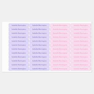 Pink/Purple Custom Name Iron-On Fabric Clothing Labels