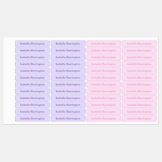 Pink/Purple Custom Name Iron-On Fabric Clothing Labels