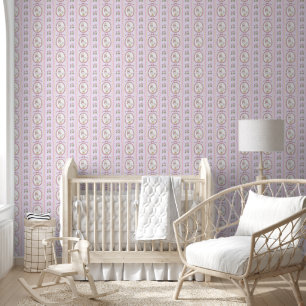 Pink & Purple Cute Ducks pattern for Your Kid Room Wallpaper