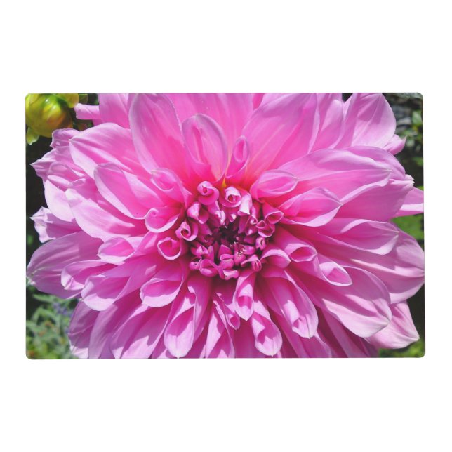 Pink Purple Dahlia Flower Placemat (Front)