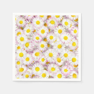 Pink Purple Daisy Flower Pattern Napkins