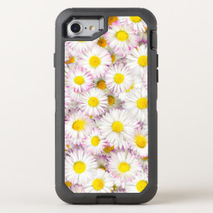 Pink Purple Daisy Flower Pattern OtterBox Defender iPhone SE/8/7 Case