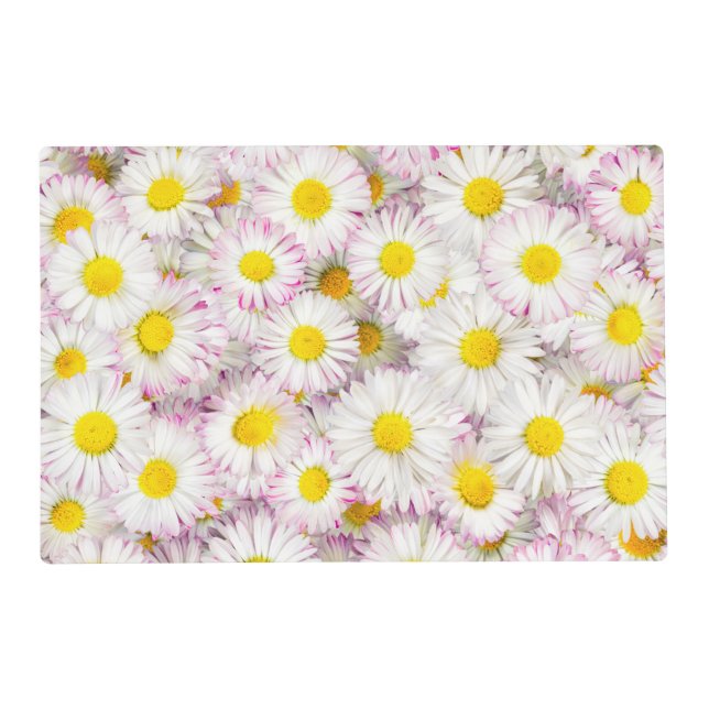 Pink Purple Daisy Flower Pattern Placemat (Back)