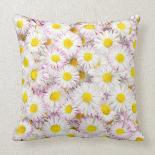 Pink Purple Daisy Flower Pattern Throw Pillow