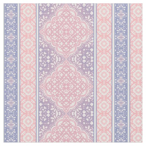 Pink & Purple Decorative Bohemian Tile Pattern Fabric