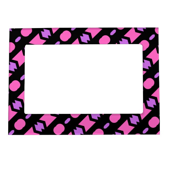 Pink Purple decorative Pattern Magnetic Frame (Front)