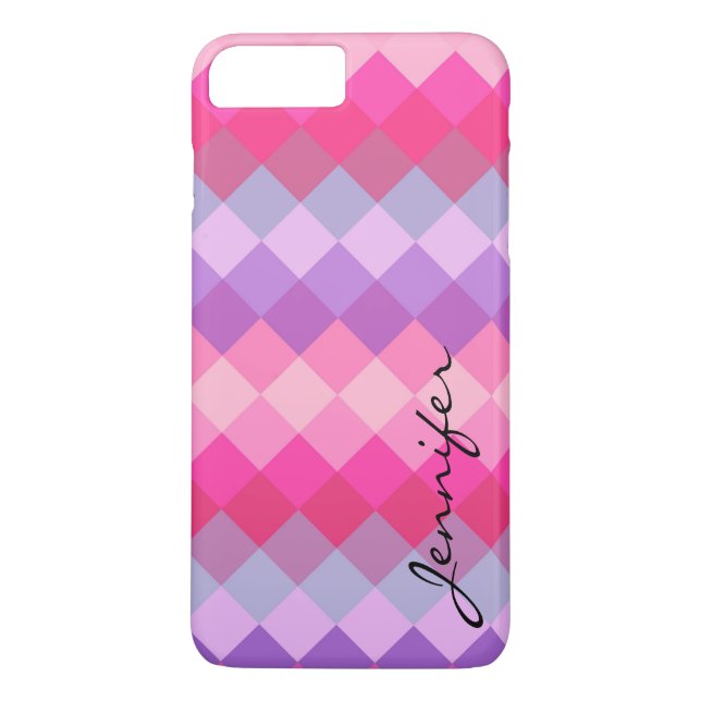 Pink Purple Diamond Geometric Pattern Case-Mate iPhone Case (Back)