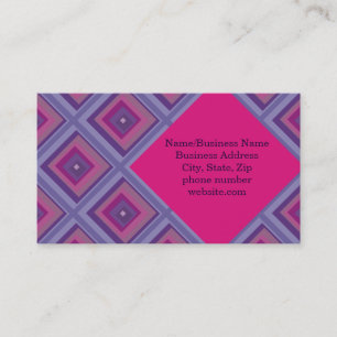 Pink Purple Diamond Pattern Geometric Asymmetrical Business Card