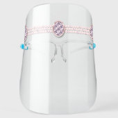 Pink Purple Diamond Pearl Princess Tiara Crown Face Shield (Front)