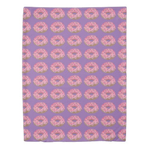 Pink Purple Donut Doughnut Sprinkles Junk Food Duvet Cover