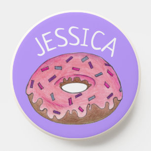 Pink Purple Donut Doughnut Sprinkles Personalized PopSocket