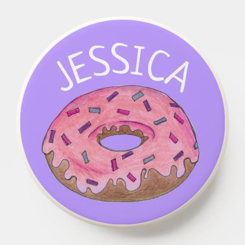 Pink Purple Donut Doughnut Sprinkles Personalized PopSocket