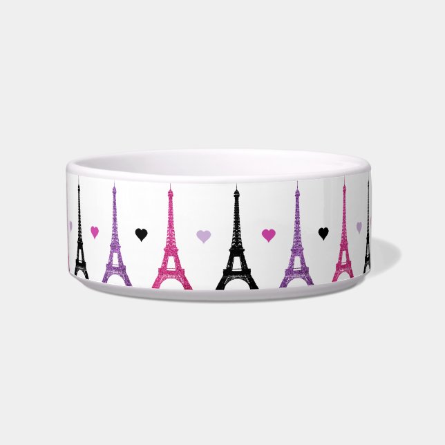 Pink & Purple Eiffel Tower pattern Bowl (Front)