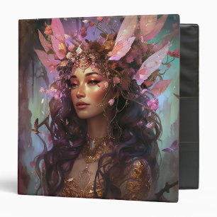 Pink Purple Fairy Queen Fantasy Art 3 Ring Binder