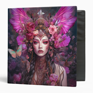 Pink Purple Fairy Queen Fantasy Art 3 Ring Binder