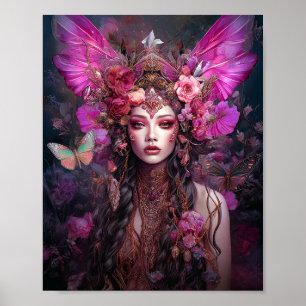 Pink Purple Fairy Queen Fantasy Art Poster
