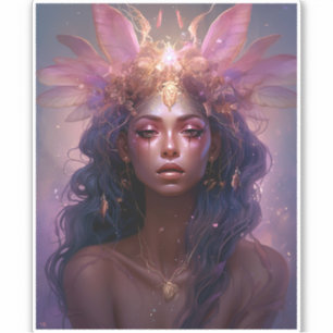 Pink Purple Fairy Queen Fantasy Art Sticker