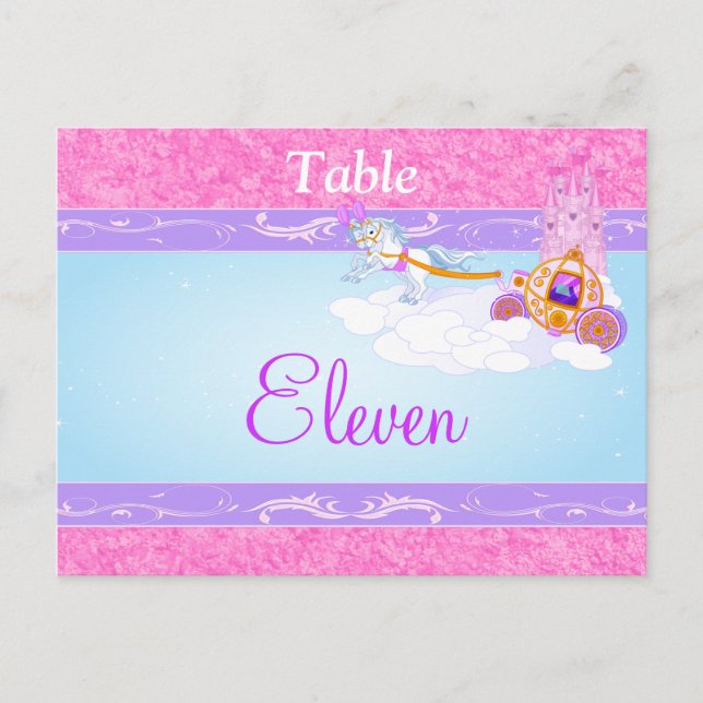 Pink, Purple Fairy Tale Table Name/Number Postcard (Front)