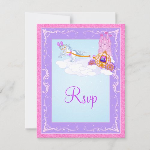 Pink, Purple Fantasy Fairy Tale Wedding Reply Card