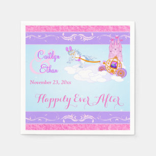 Pink, Purple Fantasy Fairytale Wedding Napkins