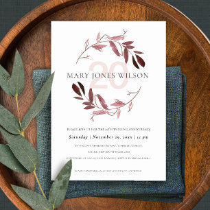 PINK PURPLE FAUNA WREATH ANY YEAR ANNIVERSARY CARD