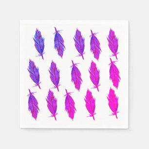 Pink Purple Feathers Napkins