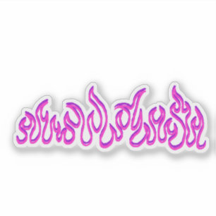 Pink Purple Fire Flames Blaze Outline Sticker
