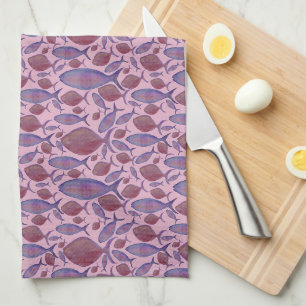 Pink & Purple Fish Kitchen Towel